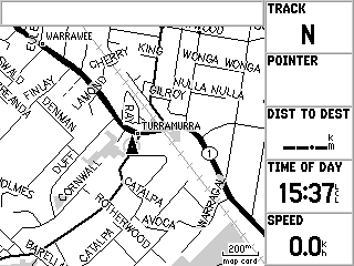 Garmins MetroGuide Australia on GPSmap 176 at Turramurra, Sydney, Australia