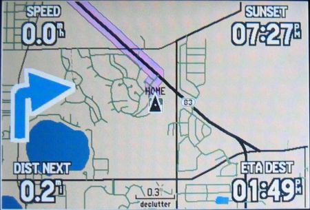GPSmap 276C map screen